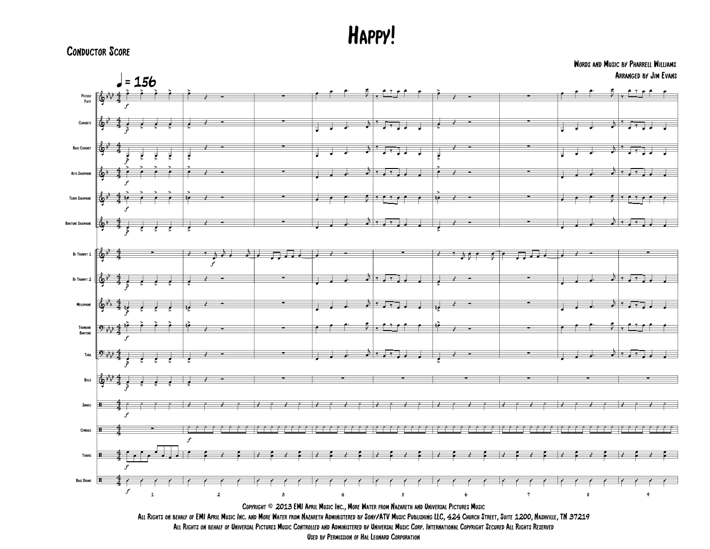 Happy (arr. Jim Evans)