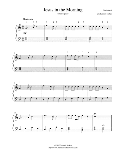 Jesus in the Morning - for easy piano (arr. Samuel Stokes)