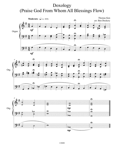 Doxology (Jazz Harmonization) for Organ - (Praise God From Whom All Blessings Flow) (arr. Ben Dockery)