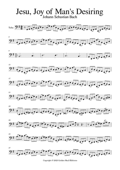 Jesu, Joy of Man's Desiring (arr. Golden Skull Editions)