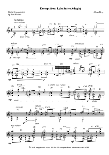 Excerpt from Lulu Suite (arr. Rod Whittle)