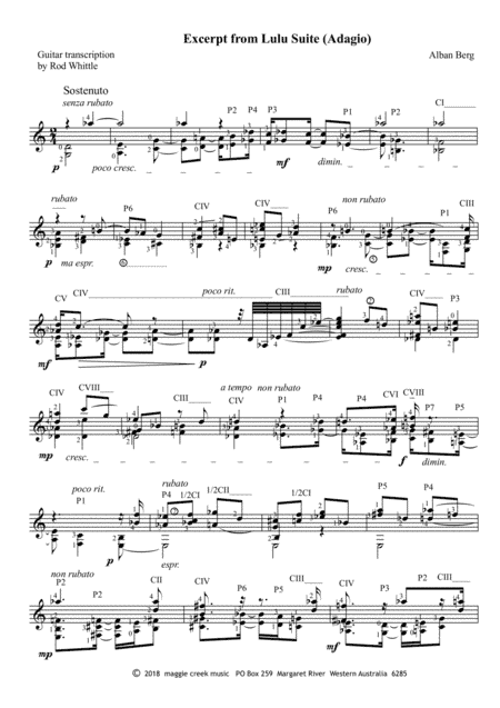 Excerpt from Lulu Suite (arr. Rod Whittle)