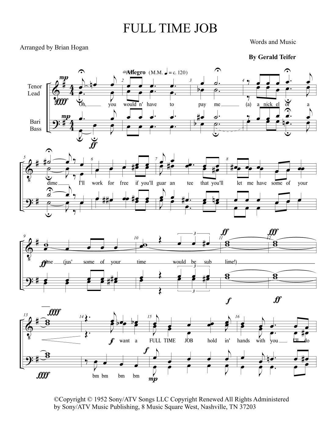 Full Time Job (arr. Brian Hogan)