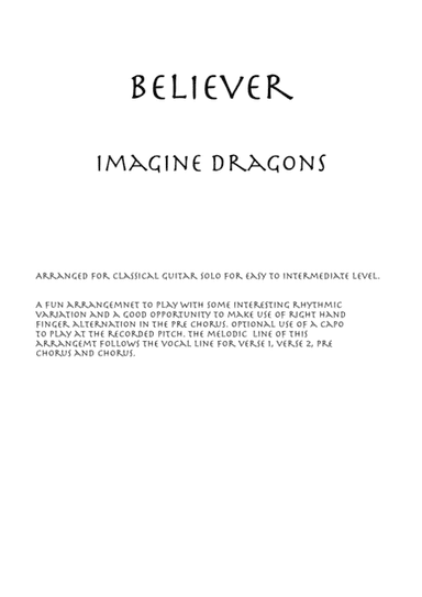 Believer (arr. Joe Niesyto)