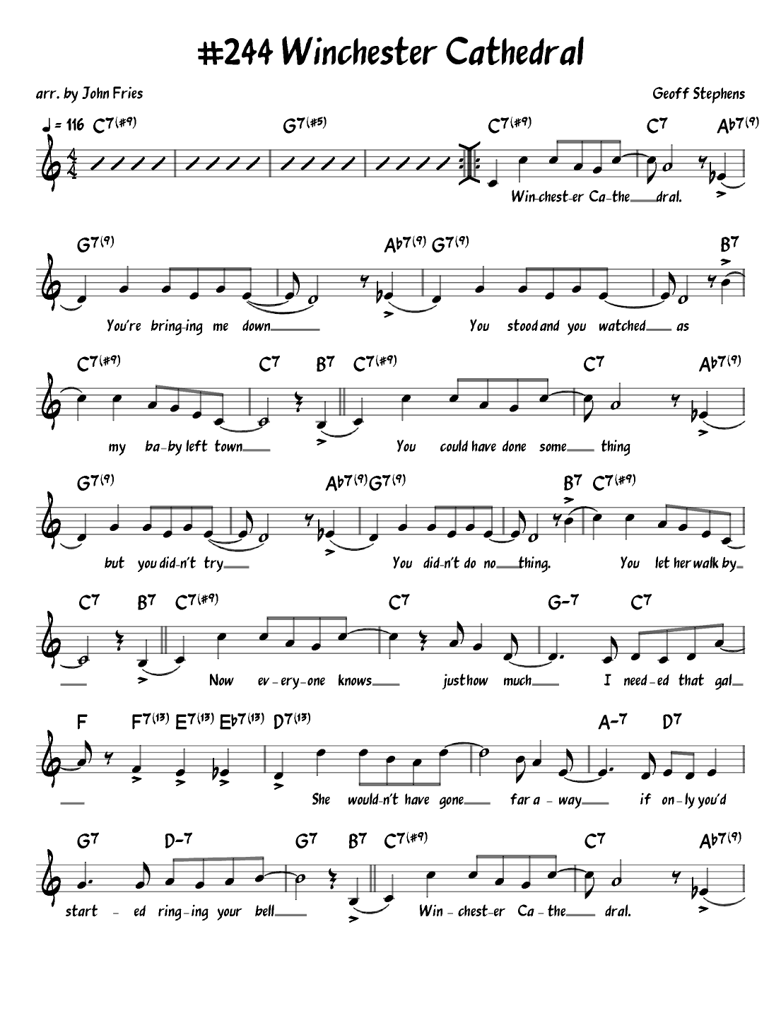 Winchester Cathedral (arr. John Fries)
