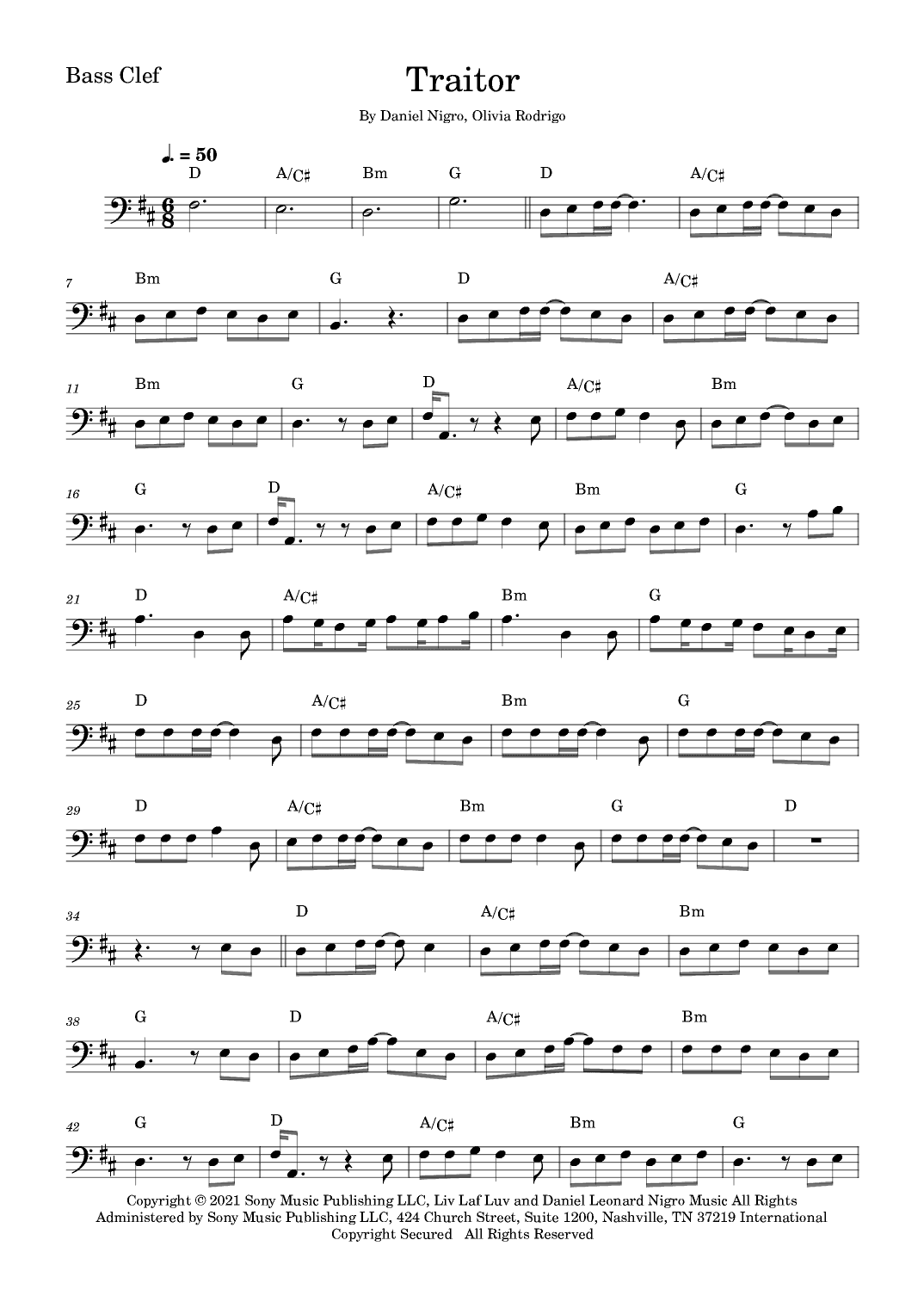 Traitor (arr. Fabio Eduardo de Oliveira)