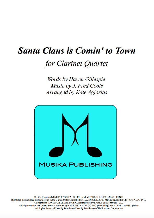 Santa Claus Is Comin' To Town (arr. Kate Agioritis)
