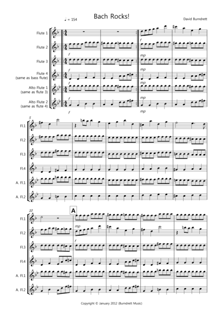 Bach Rocks! for Flute Quartet (arr. D.Burndrett)