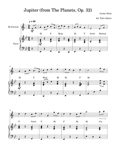 Jupiter (from The Planets, Op. 32) (arr. Tyler Adams)