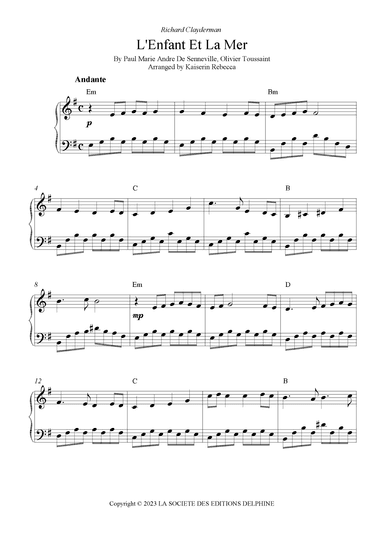 L'enfant Et La Mer (arr. Kaiserin Rebecca)
