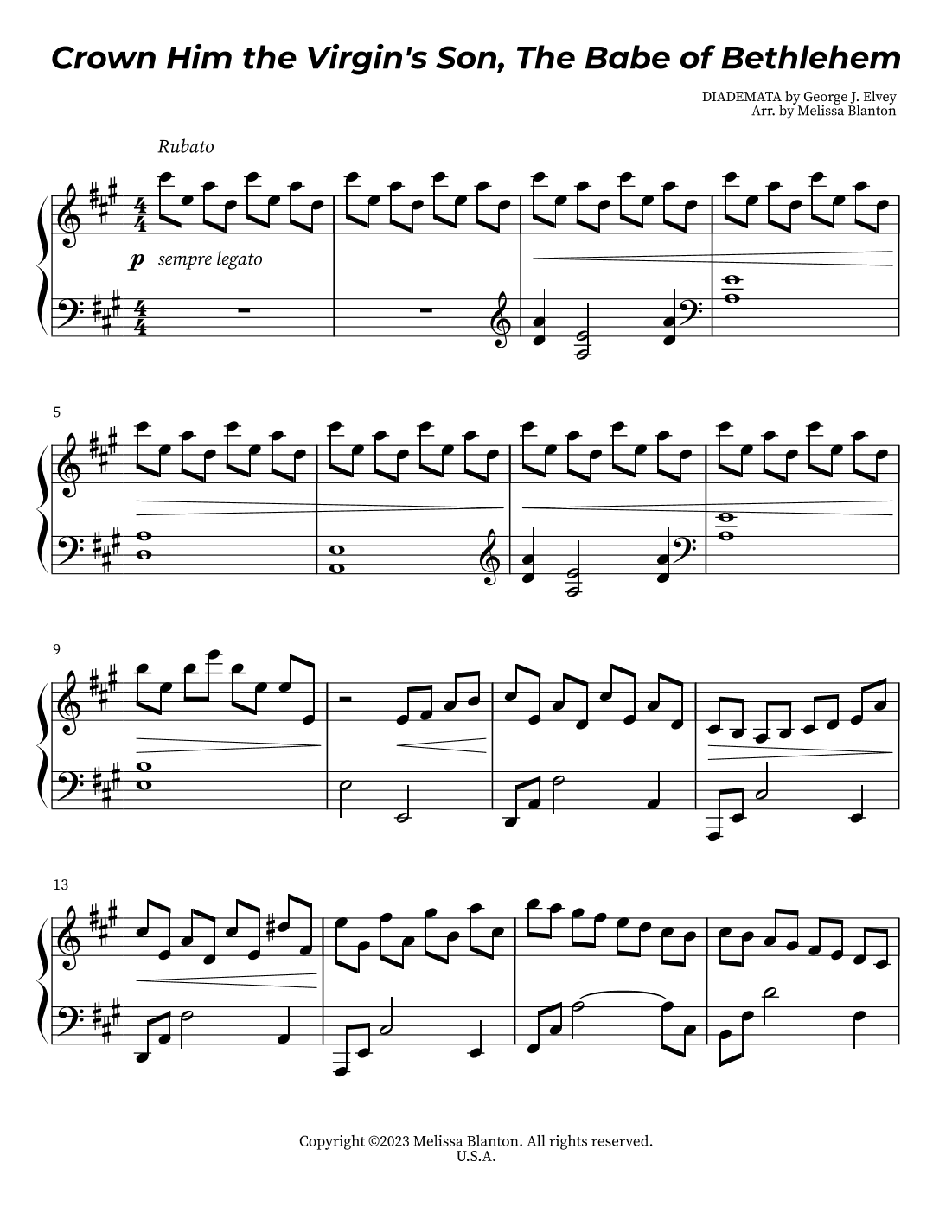 Crown Him the Virgin's Son, the Babe of Bethlehem (arr. Melissa Blanton)