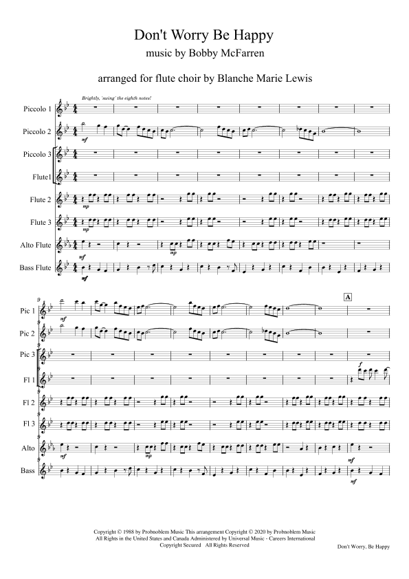 Don't Worry, Be Happy (arr. Blanche Marie Lewis)