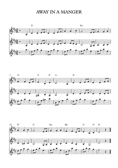 Away in a manger for folk groups and congregational singing (arr. Fiona Ramsay)