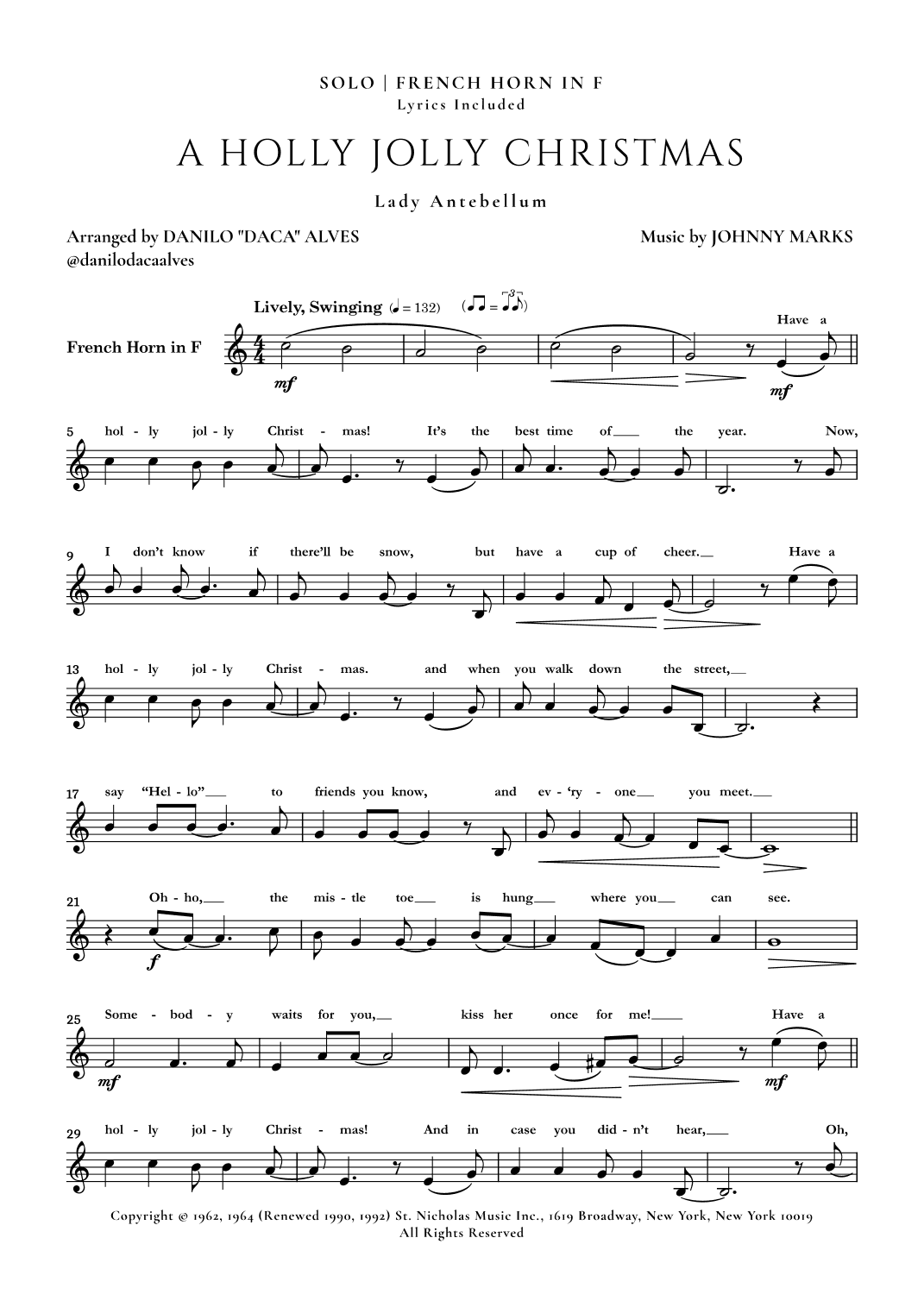 A Holly Jolly Christmas (arr. Danilo "Daca" Alves)
