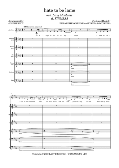 Hate To Be Lame Feat. Finneas (arr. Joseph Knox)