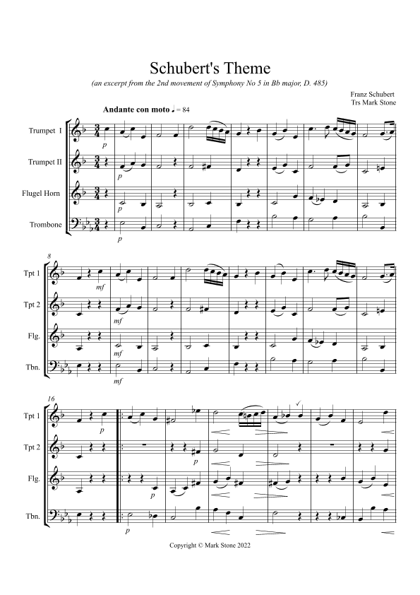 Schubert's Theme (arr. Mark Stone)