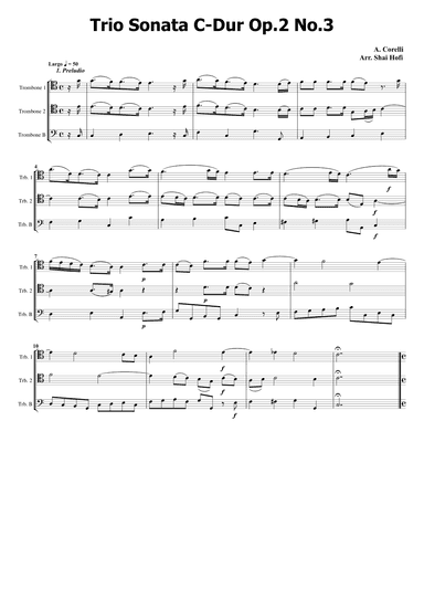 Trio Sonata Op.2 No.3 C major (arr. shof405)
