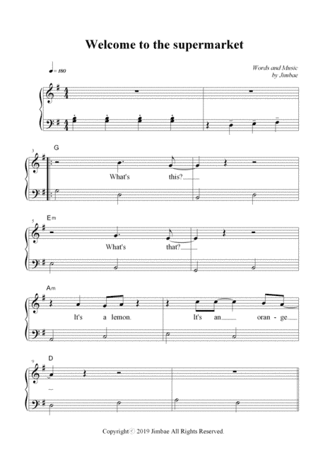 Welcome to the supermaket (Nursery Rhymes for Easy Piano
