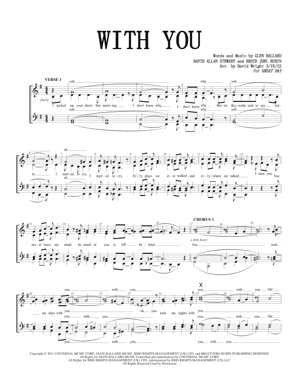 With You (arr. David Wright)