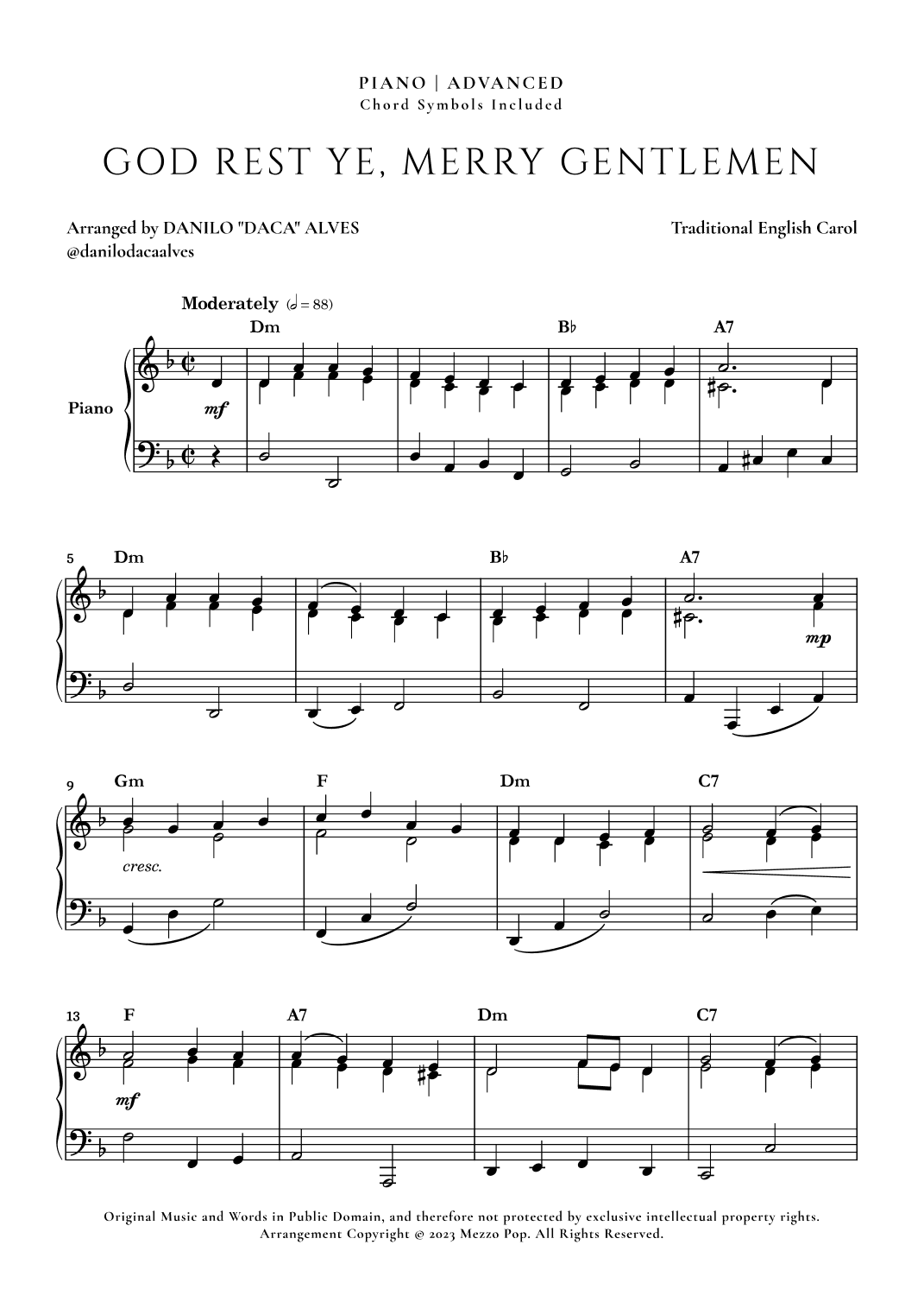 God Rest Ye Merry Gentlemen (arr. Danilo "Daca" Alves)