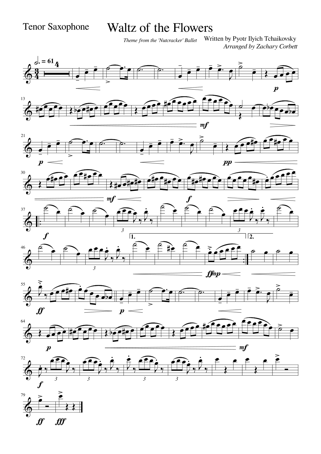 Waltz of the Flowers (arr. Zachary Corbett)