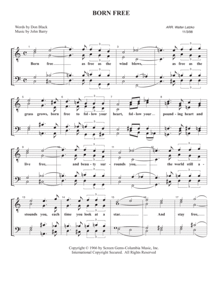 Born Free (arr. Walter Latzko)
