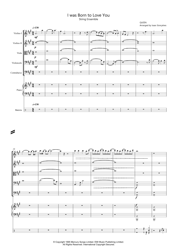 I Was Born To Love You (arr. Isaac Gonçalves)