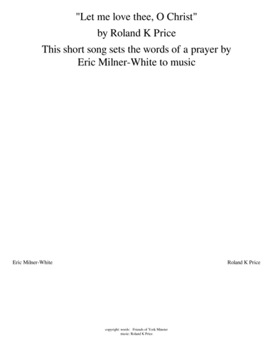 Let me love Thee O Christ