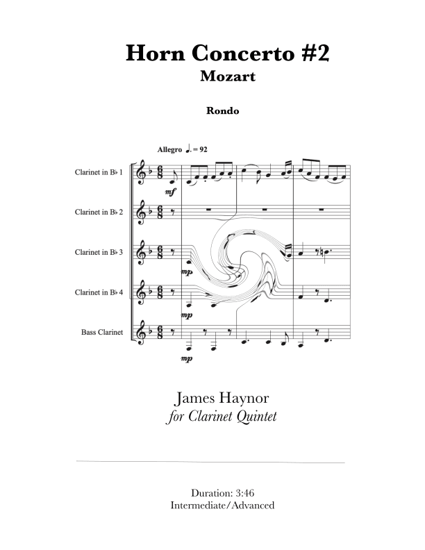 Horn Concerto #2 Finale for Clarinet Quintet (arr. James Haynor)