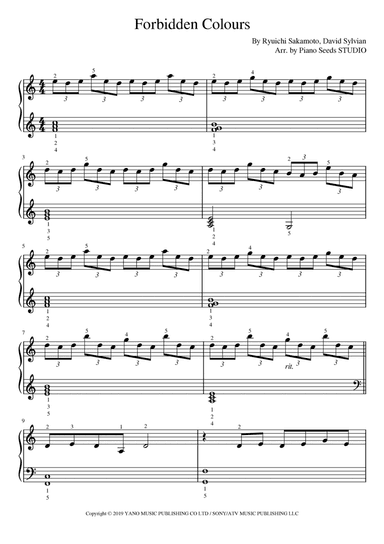 Forbidden Colours (arr. Piano Seeds STUDIO)