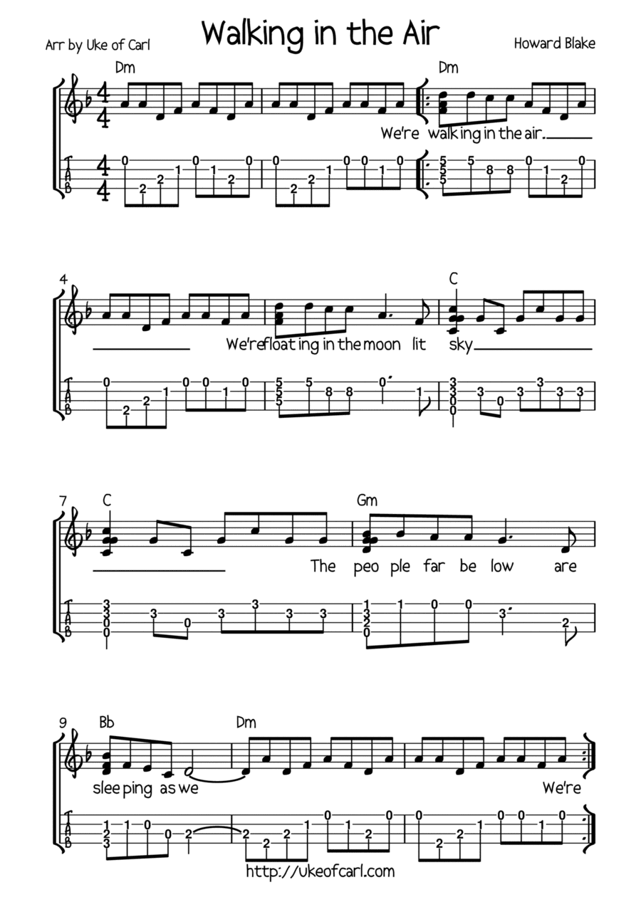 Walking In The Air (arr. Uke of Carl)