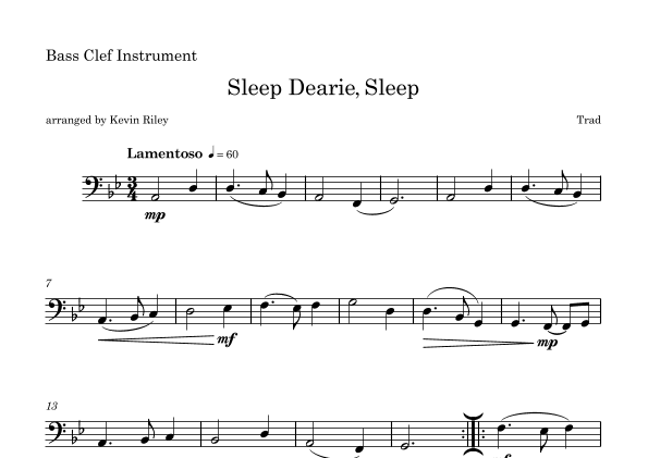 Sleep Dearie, Sleep (arr. Kevin Riley)