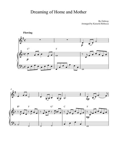 Dreaming of Home and Mother (arr. Kaiserin Rebecca)