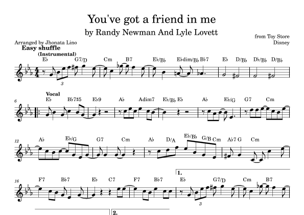 You've Got A Friend In Me (arr. Jhonata Lino)
