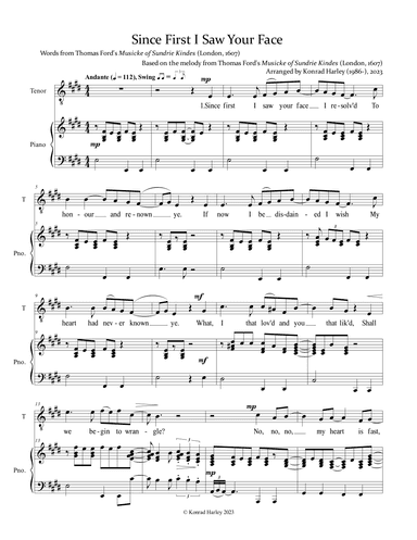 Since First I Saw Your Face (arr. Konrad Harley)