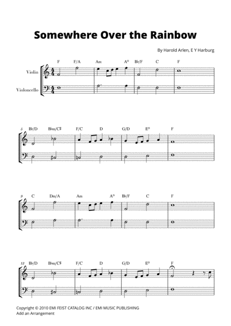 Over The Rainbow (arr. Cadenza Editions)