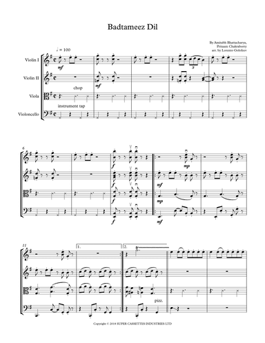 Badtameez Dil (arr. Lorento Golofeev)