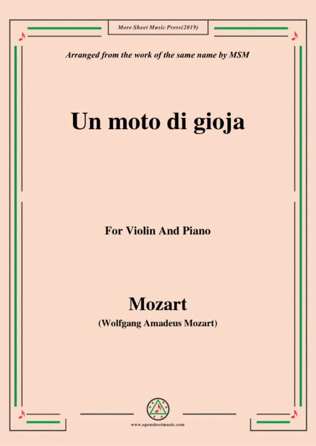 Mozart-Un moto di gioja,for Violin and Piano (arr. MSM)