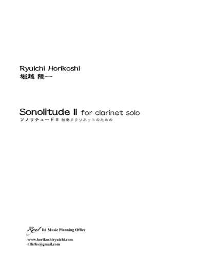 Sonolitude II for Clarinet solo
