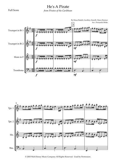 He's A Pirate (arr. Fernando Britto)