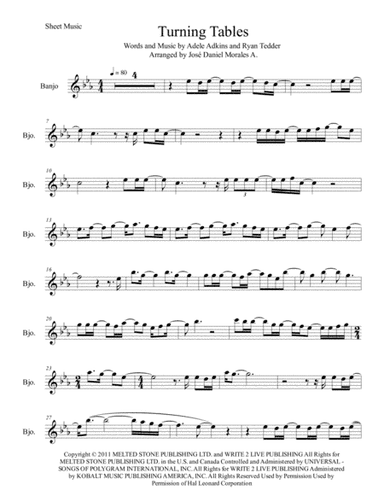 Turning Tables (arr. José Daniel Morales A.)