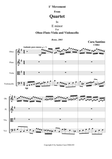 Quartet in E minor for Oboe Flute and Strings CS061_1 mov
