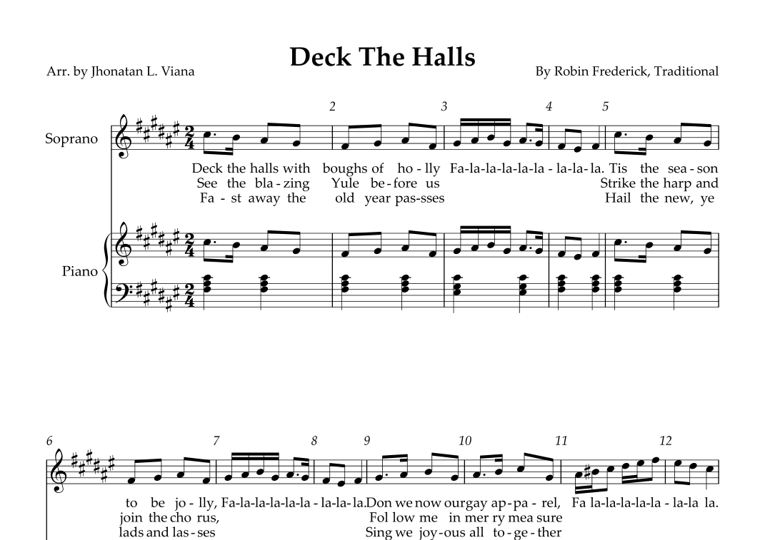Deck The Halls (arr. Jhonatan Lucio Viana)