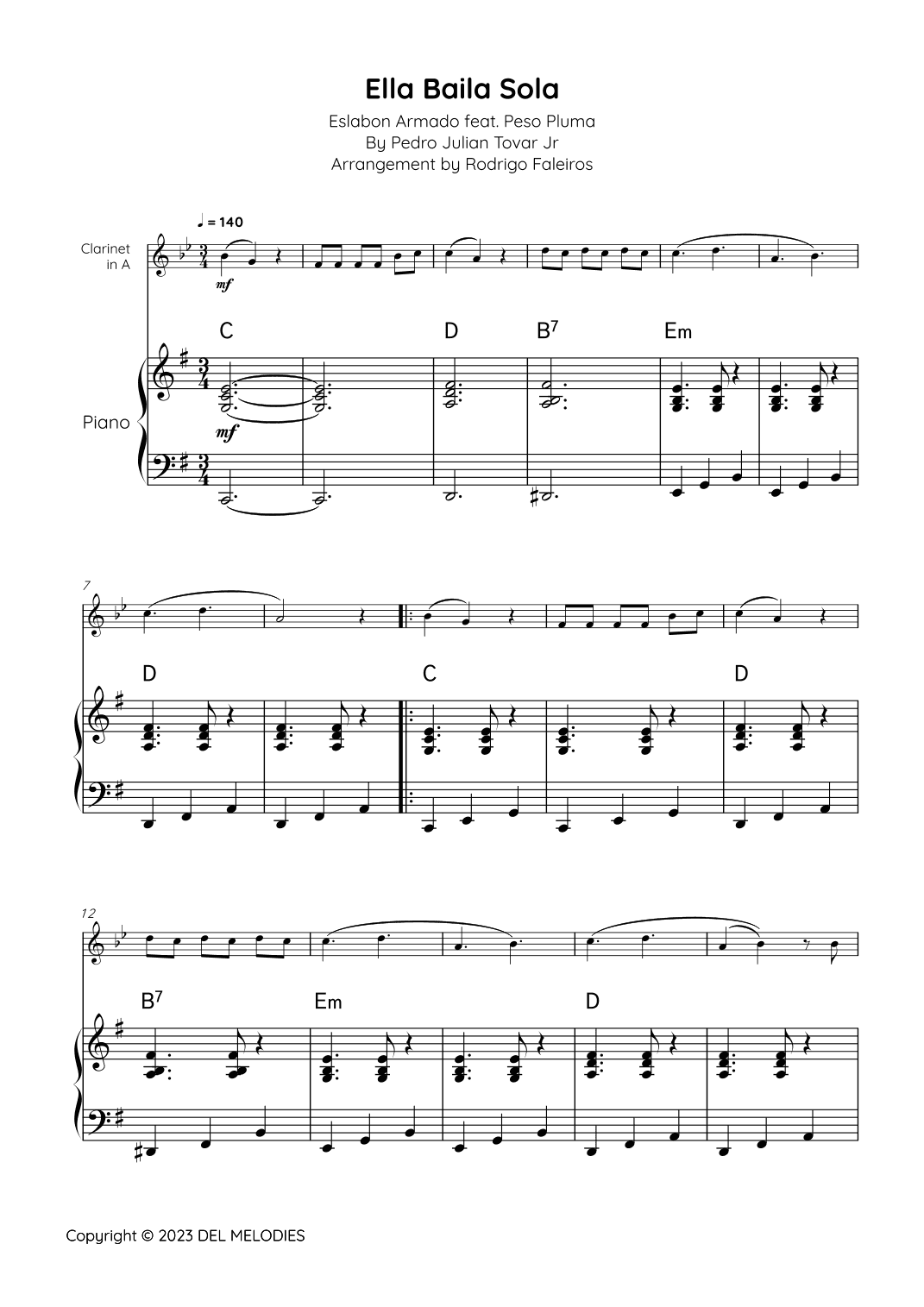 Ella Baila Sola (arr. Rodrigo Faleiros)