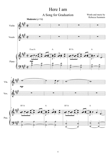 Here I Am - A Graduation Song [full score]