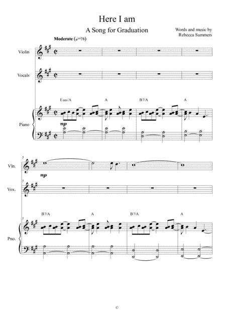 Here I Am - A Graduation Song [full score]
