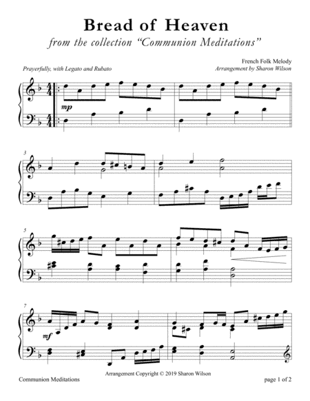 Bread of Heaven (LARGE PRINT Piano Solo) (arr. Sharon Wilson)