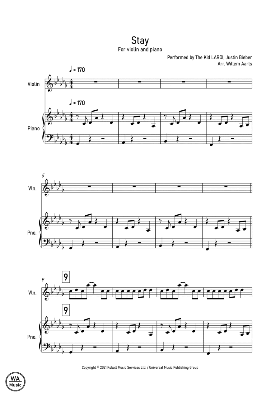 Stay (arr. Willem Aarts)