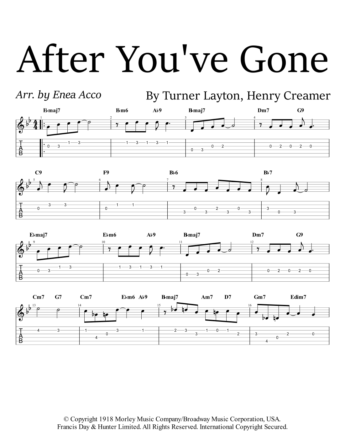 After You've Gone (arr. Enea Acco)