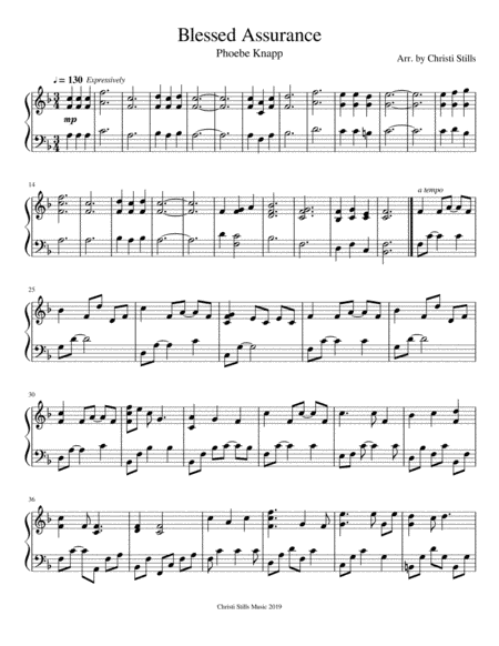 Blessed Assurance (Piano Solo) (arr. Christi Stills)